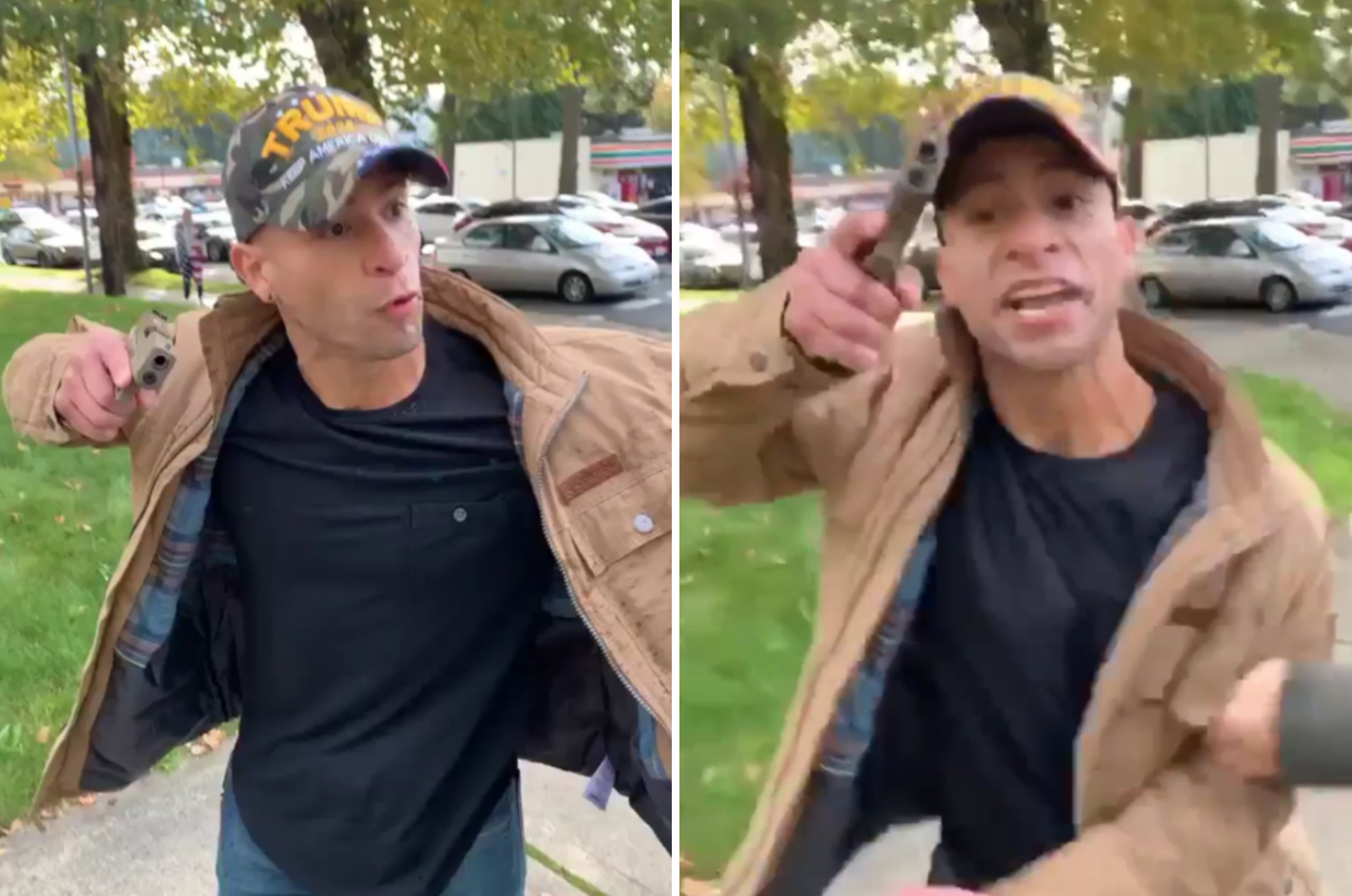 Man Pulls Gun on Anti-Trump Protesters at Washington
Rally 1