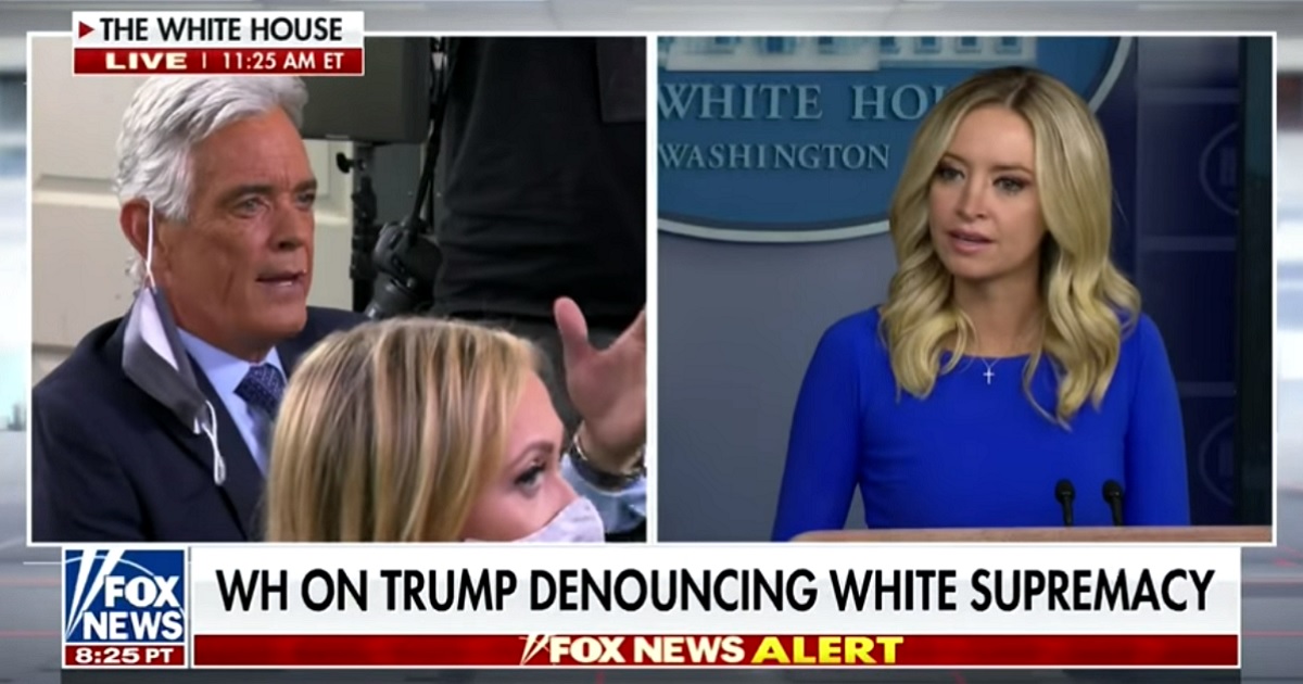McEnany Schools Reporter, Blows the Idea that Trump Hasn’t
Denounced White Supremacy Out of the Water 1