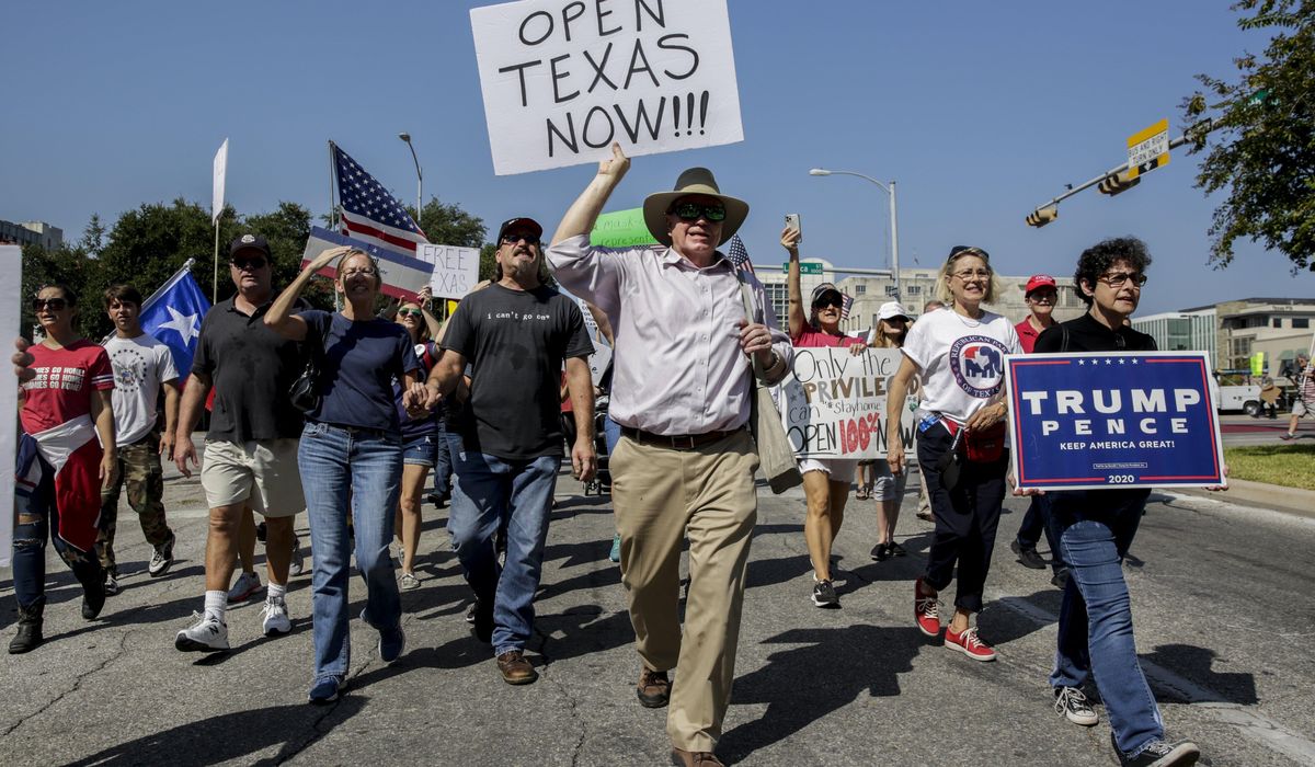 GOP activists continue virus backlash with Abbott
protest 1