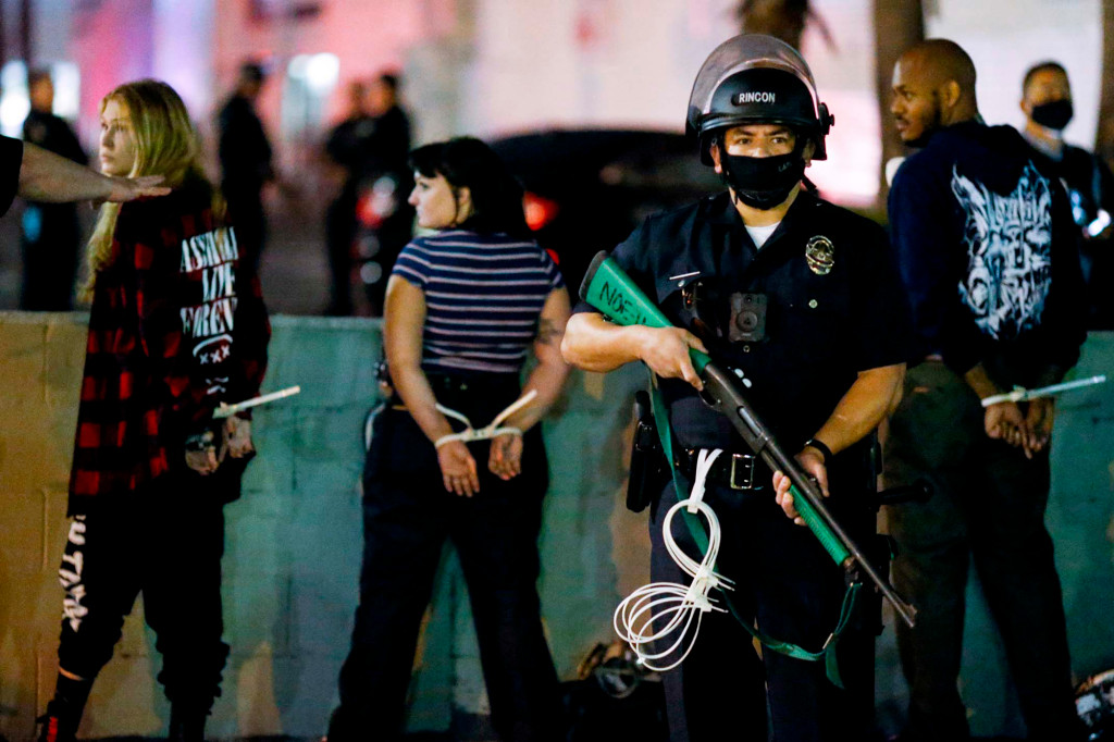 Dozens arrested during tense protests across US on election
night 1