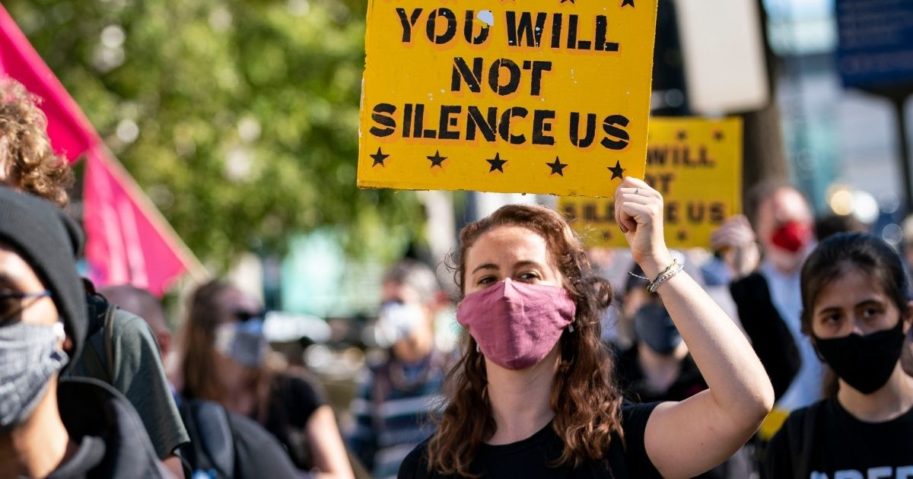 Mindless Leftists Protest in Areas Biden Won by Over
70% 1