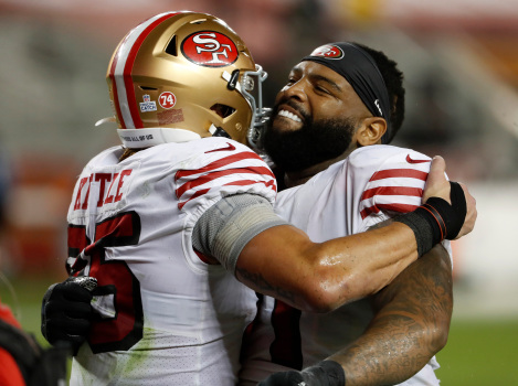 49ers’ Trent Williams, Joe Walker come off COVID-19 reserve
for Sunday’s game at Rams 1