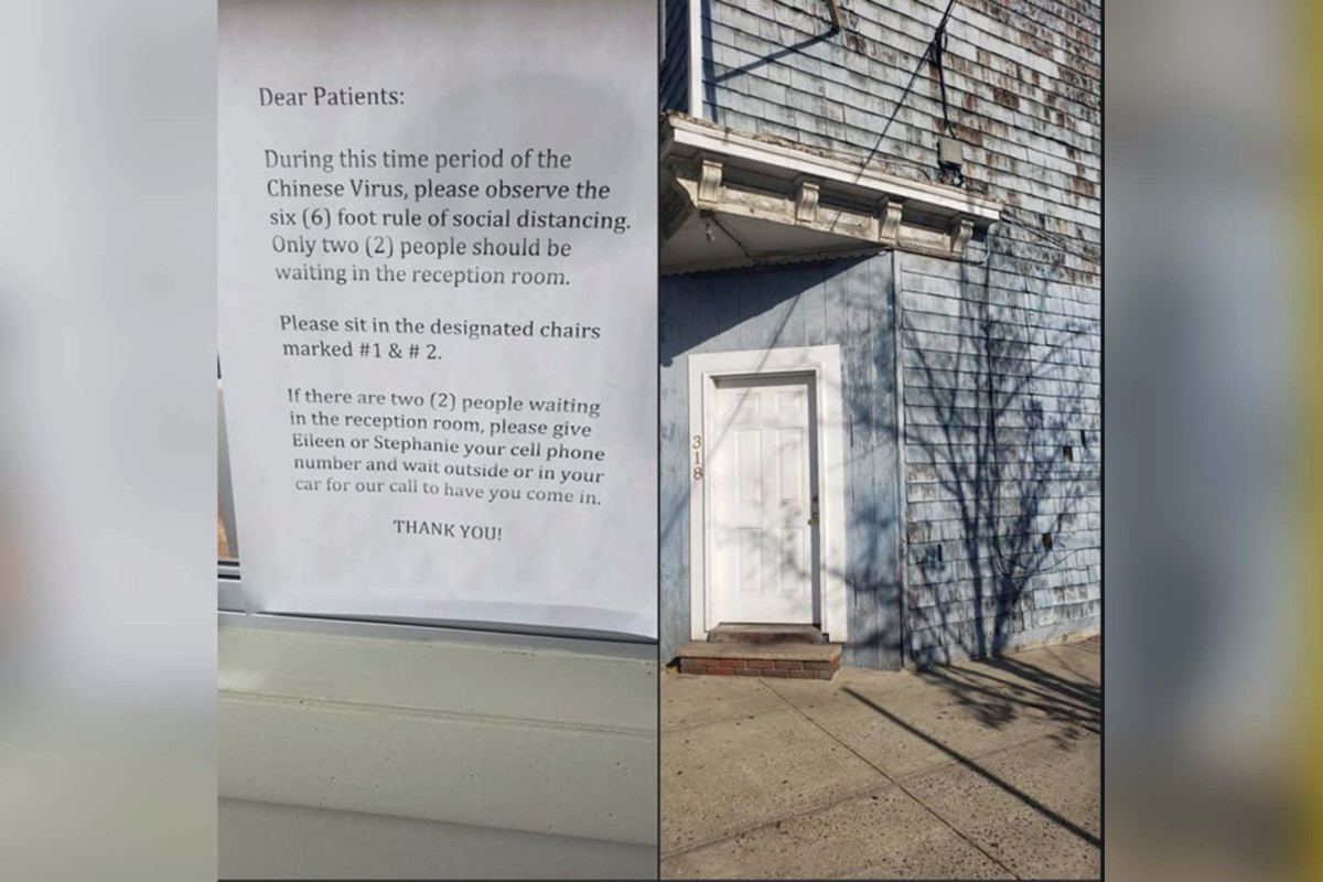 NJ chiropractor faces backlash for office sign calling
COVID-19 ‘the Chinese Virus’ 1