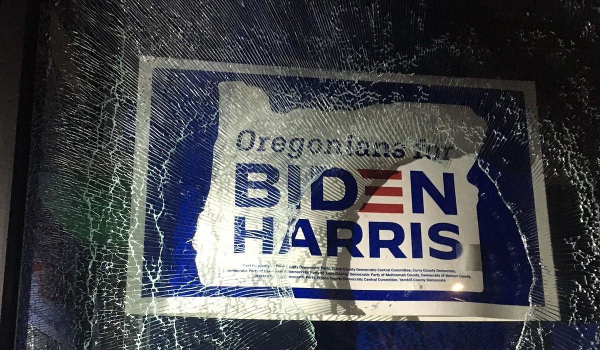 Antifa demonstrators vandalize Democratic office in
Portland, spray paint 'F--- Biden' on walls 1
