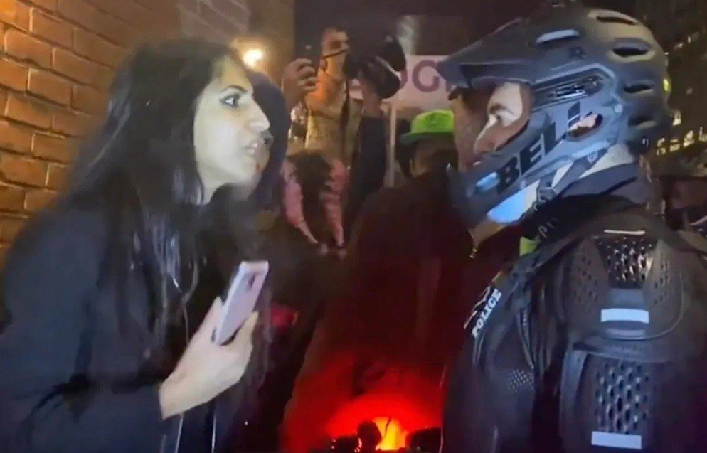 Pennsylvania democrat claims NYPD officers were attacking
protesters before she spit in sergeant’s face 1