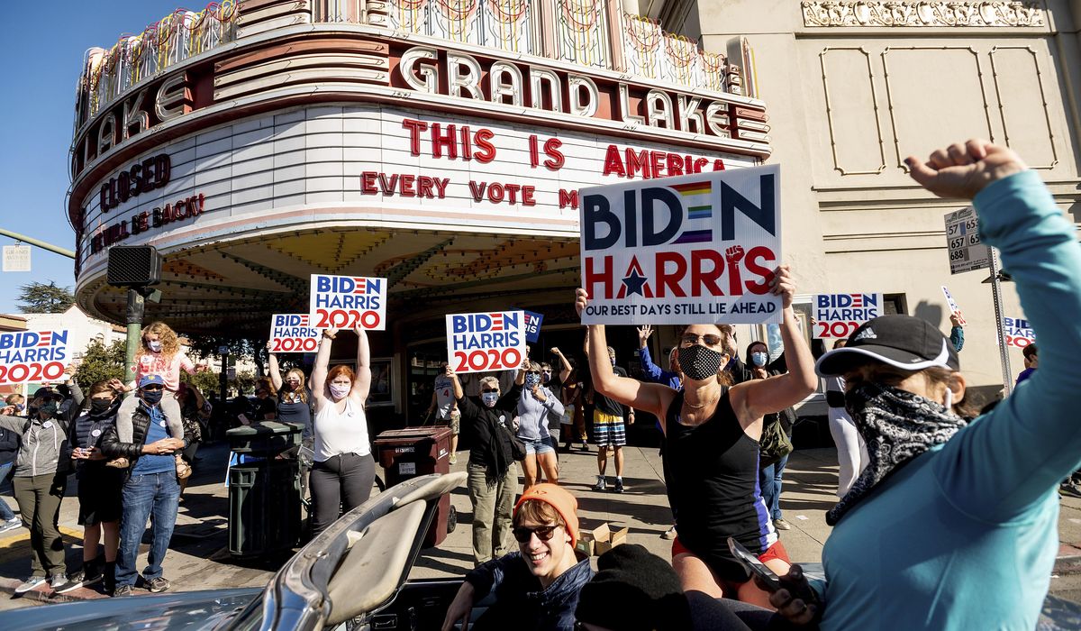 Biden, Harris win set off parties and protests in
California 1