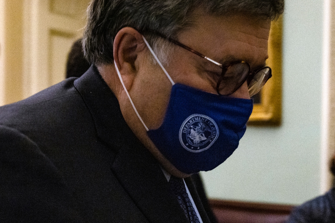 Barr memo authorizes DOJ to open election-fraud
investigations 1
