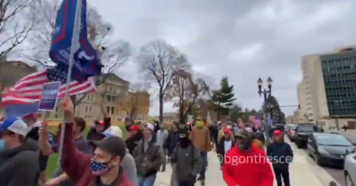 Young Group of America First Patriots Hold Defiant Pro-Trump
Rally at the Michigan State Capitol 1