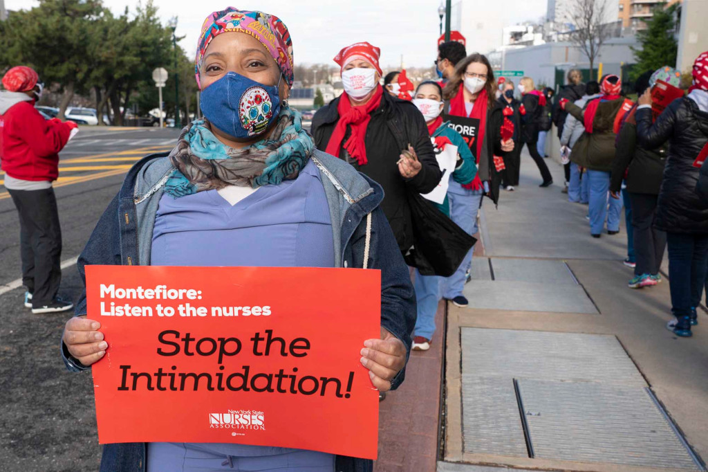 Nurses at New Rochelle hospital strike amid COVID-19
surge 1