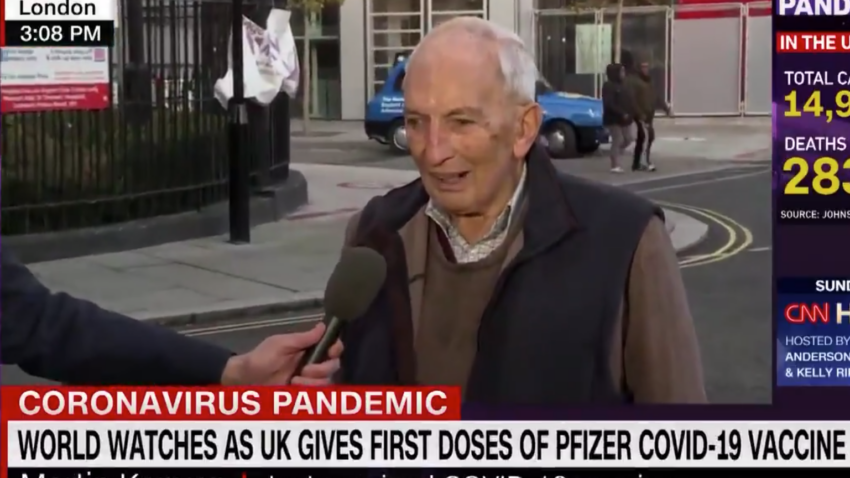 91-year-old man vaccinated against COVID-19 gives delightful
interview about getting the shot 1