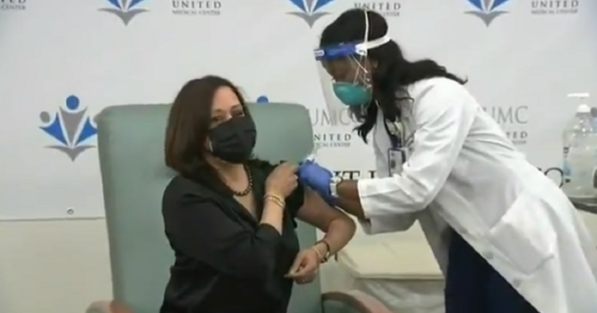 Harris Receives COVID-19 Vaccine After Suggesting She Would
Not on Trump’s Watch 1