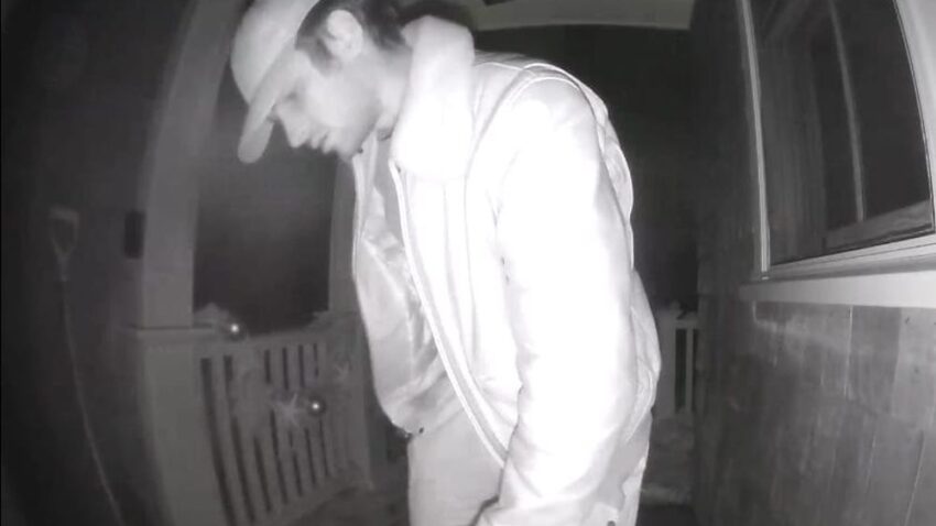 Cohasset police release doorbell video, search for suspect
who removed mask before breaking and entering home 1 Cohasset police release doorbell video, search for suspect
who removed mask before breaking and entering home 1