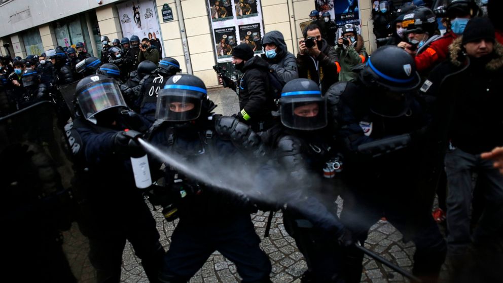 Nearly 150 arrested at Paris protest over security
bill 1