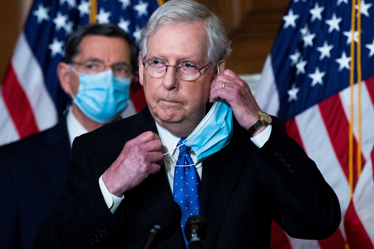 Mitch McConnell says he expects another week’s delay in
COVID-19 relief bill 1