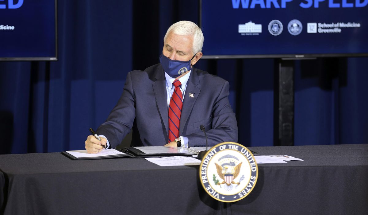 Pence sets Indiana trip to discuss coronavirus
vaccine 1