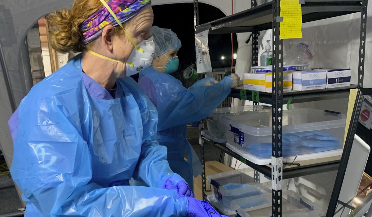 North Carolina field hospital helps fight coronavirus
surge 1