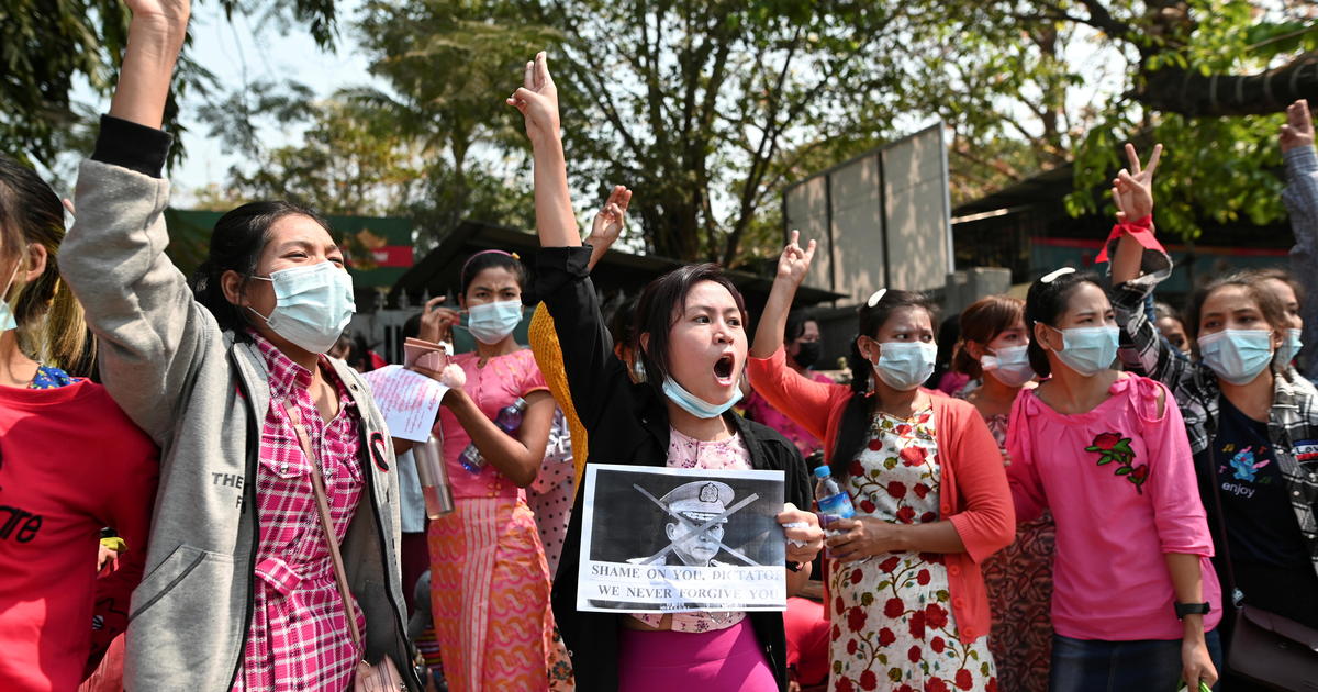 Thousands protest Myanmar coup and internet ban 1