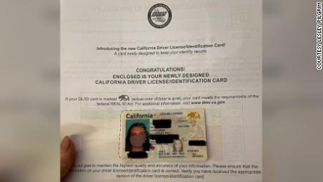A California woman's new ID has a photo of her wearing a
face mask 1