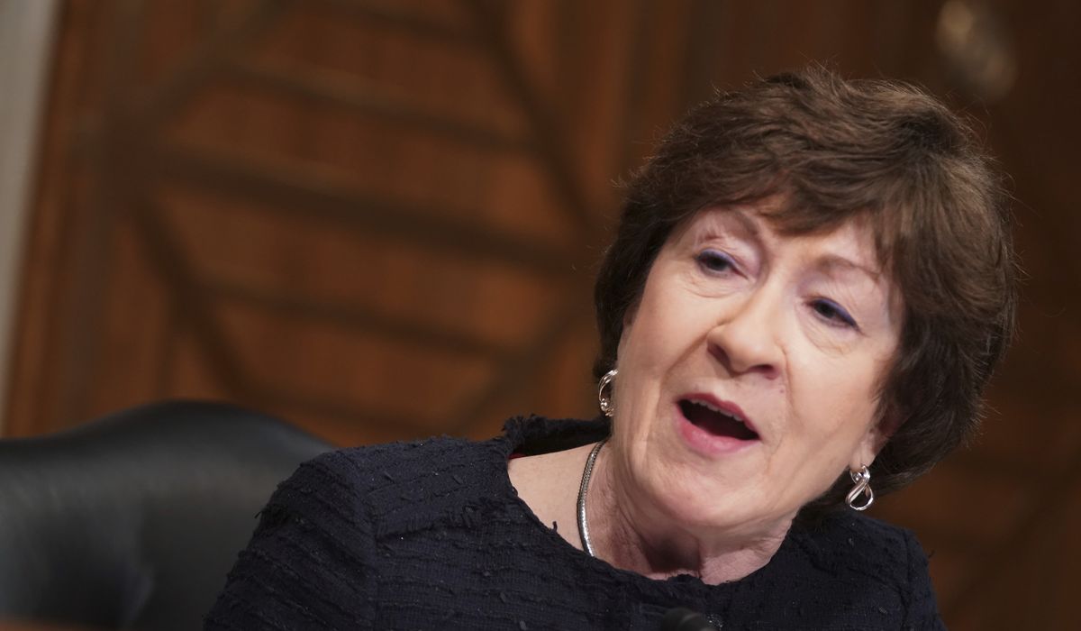 Susan Collins: Coronavirus relief talks between White House,
Senate Republicans have 'stalled' 1