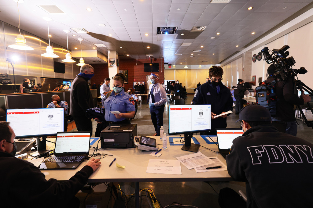Less than half of FDNY has been fully vaccinated for
COVID-19 1