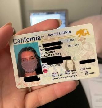 California woman’s new REAL ID has a photo of her wearing a
face mask 1