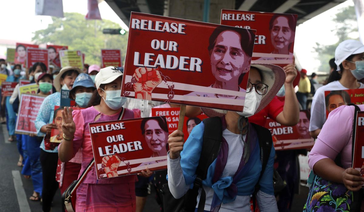 Myanmar security forces disperse anti-coup
protesters 1