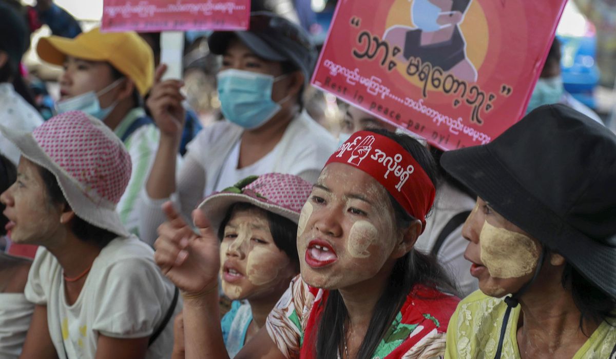 More Myanmar protests follow strike, foreign
concerns 1