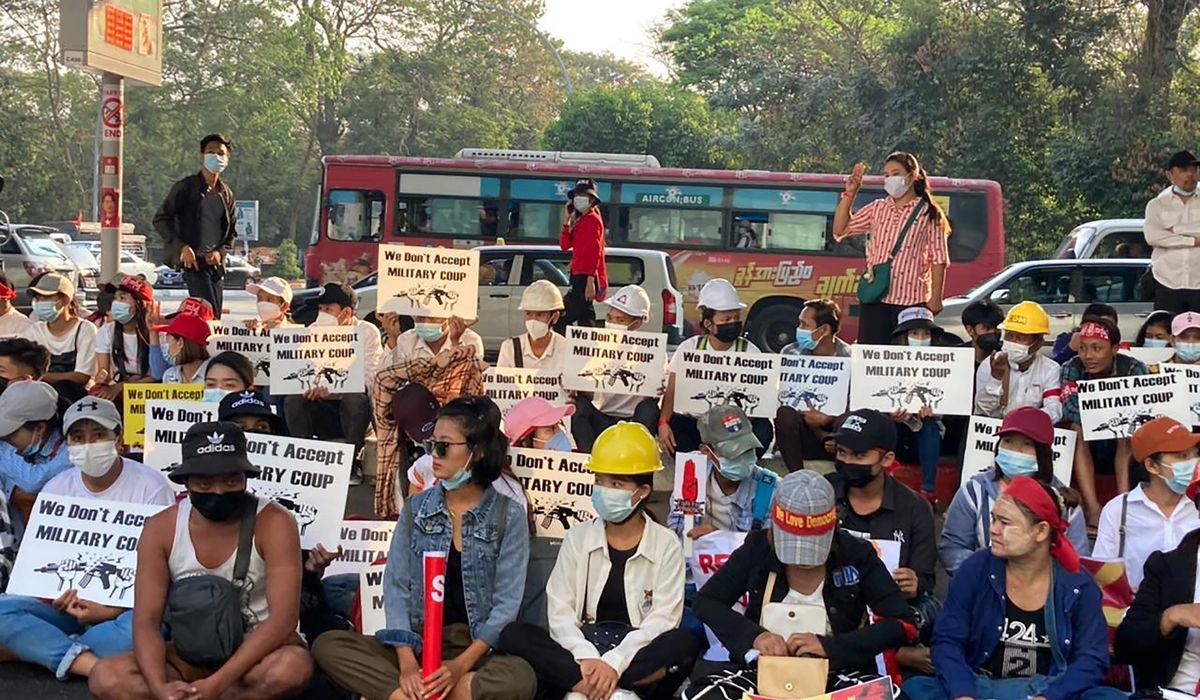 Protests swell after Myanmar junta raises specter of
force 1