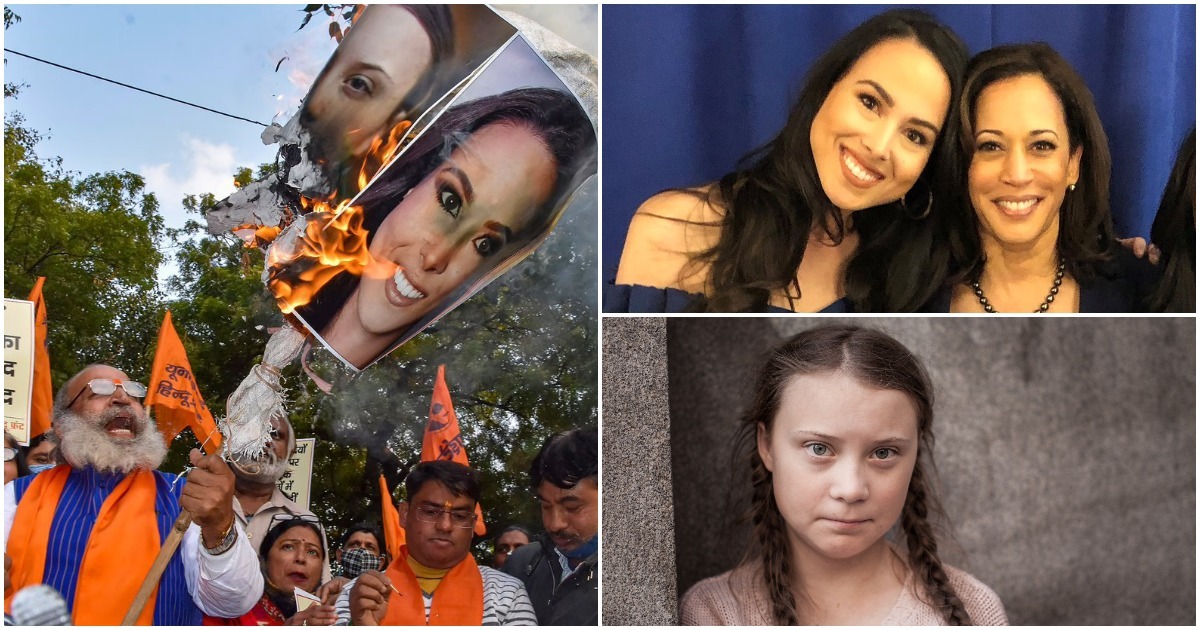Indian Nationalists Burn Images Of Kamala’s Niece For
Backing Soros, Greta Thunberg-Sponsored Protests 1