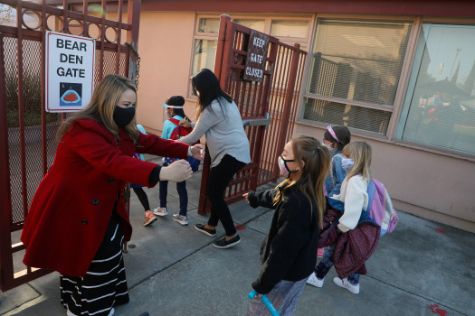 It’s the first day of school for some as Pleasanton returns
to in-person classes 1