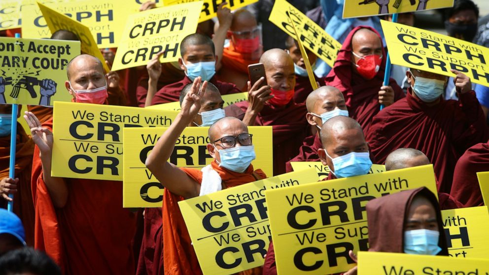 Defying deadly crackdown, crowds again protest Myanmar
coup 1