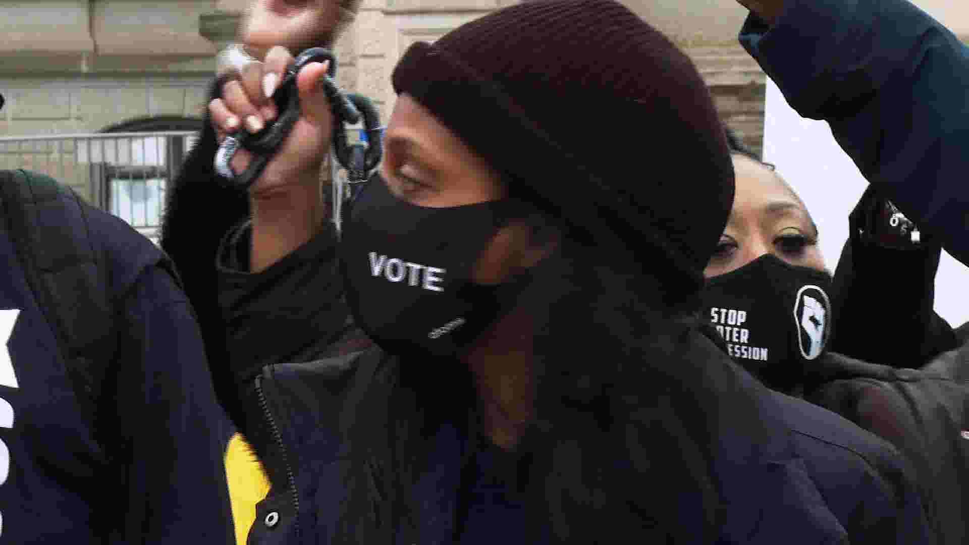 Georgians protest GOP bill limiting voting access 1