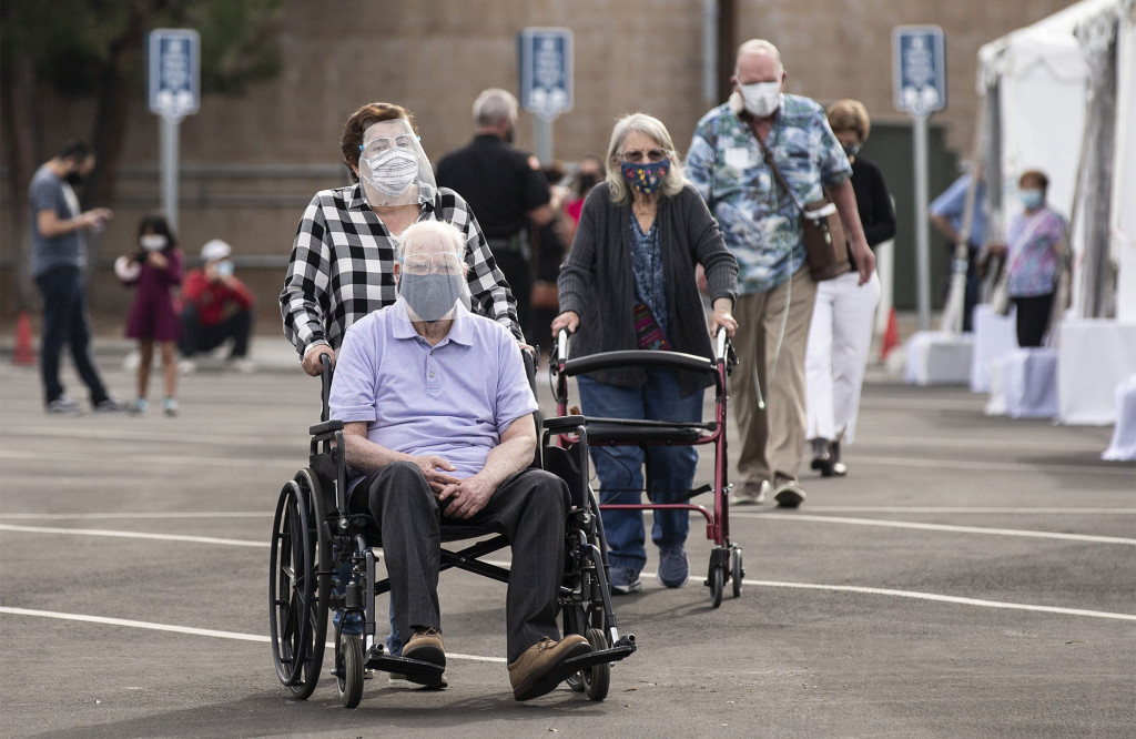 Nearly 55 percent of US seniors have gotten at least first
COVID-19 shot 1