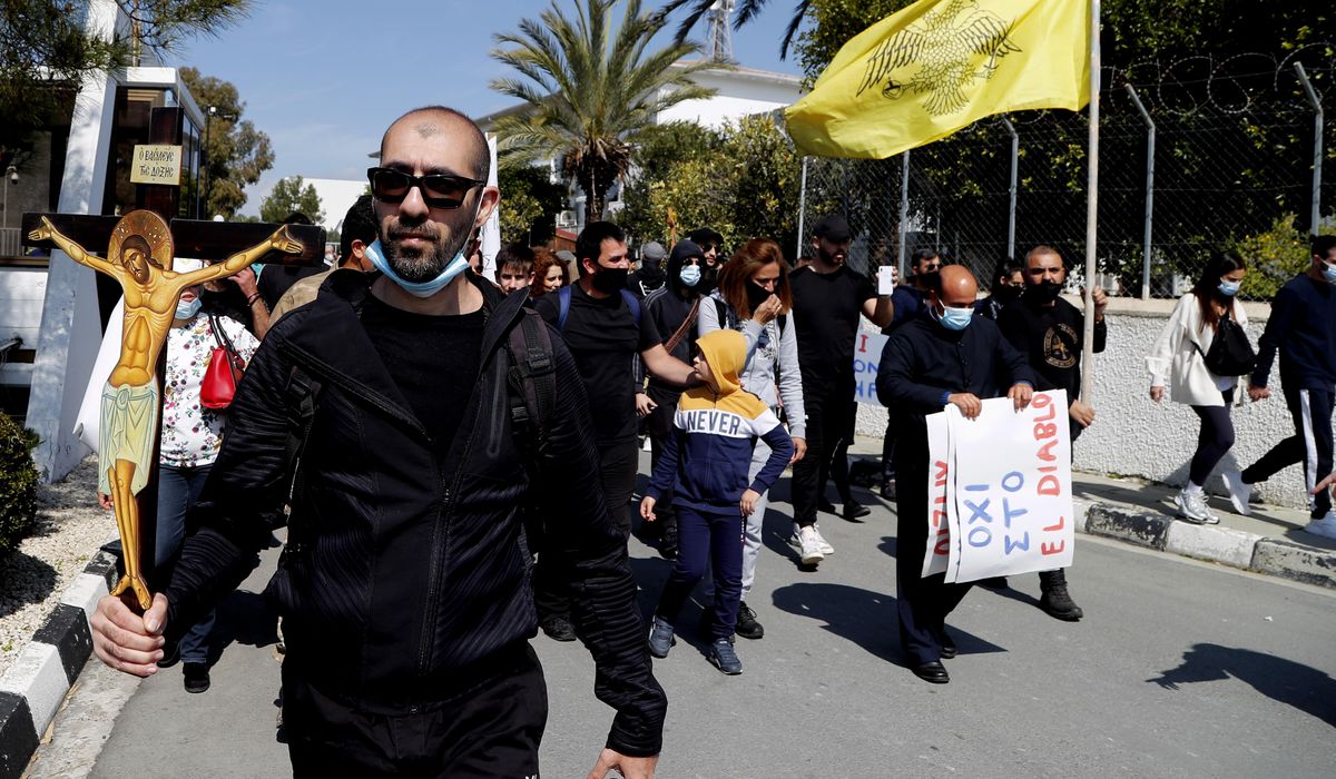 Protesters say out with Cyprus' 'Satanic' Eurovision
entry 1