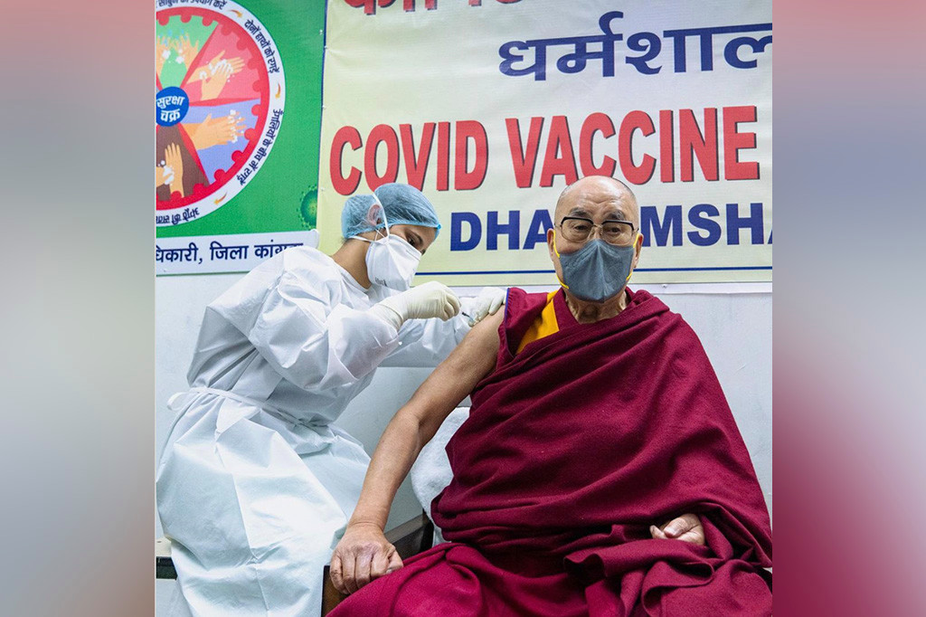Dalai Lama seen getting COVID-19 vaccine at hospital in
India 1