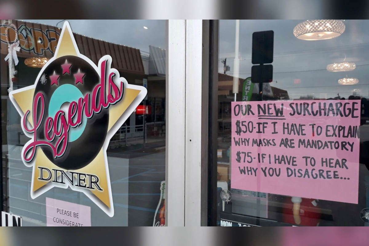 Diner charging patrons $50 if staff has to explain mask
rules 1
