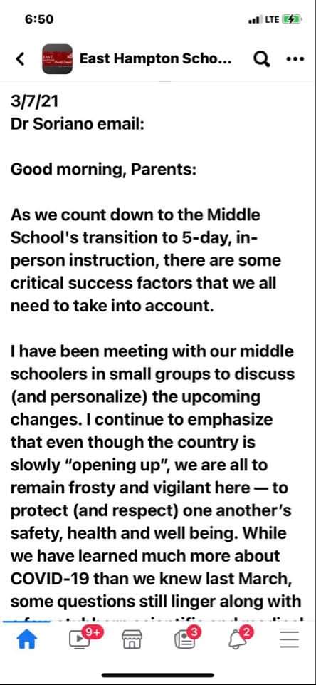 Middle School Mandates ‘Double Masks’ For All
Students 1