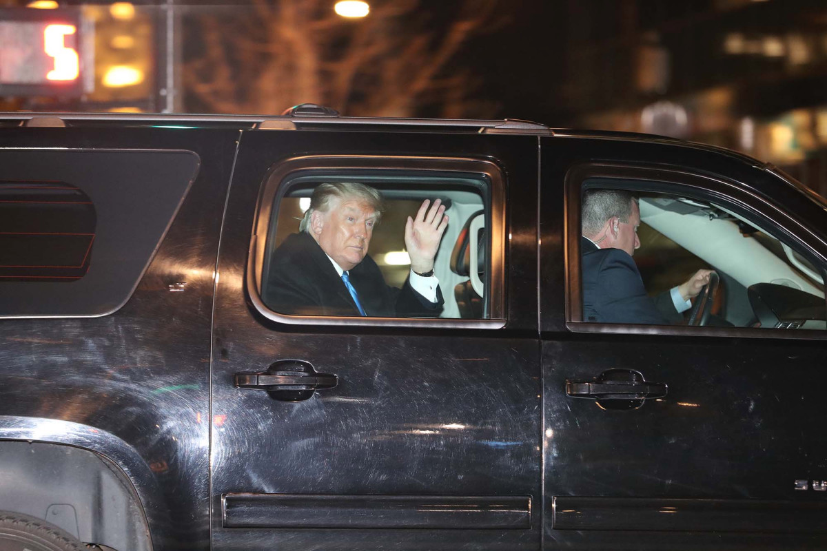 Trump spotted outside Trump Tower in first NYC trip since
leaving office 1