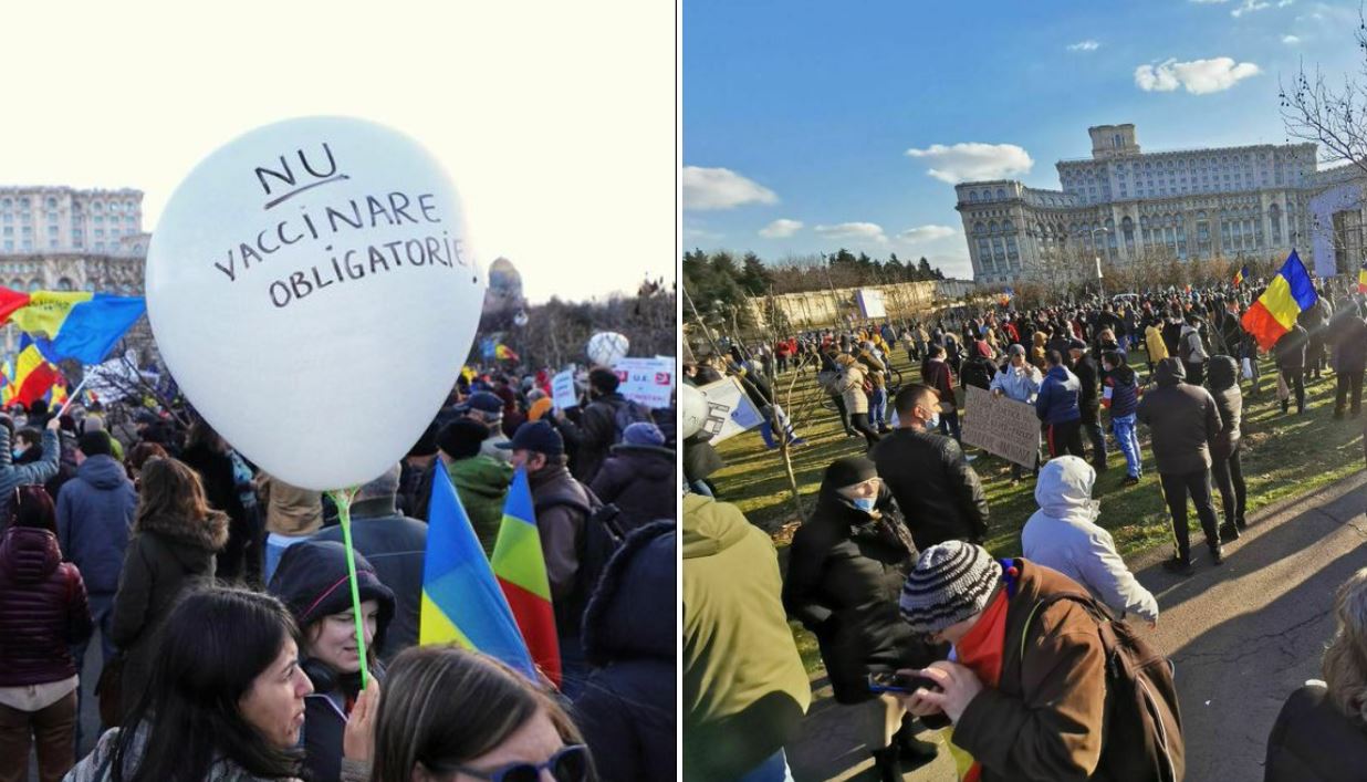 Thousands Protest Coronavirus Restrictions and Vaccines in
Romanian Capital 1