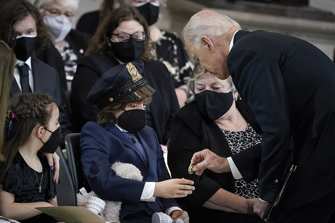 Biden tells family of 'hero' Capitol Police officer killed
in car attack: 'He's in your blood' 1