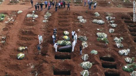 Deaths outpace births in some Brazilian cities, as Covid-19
resurges 1