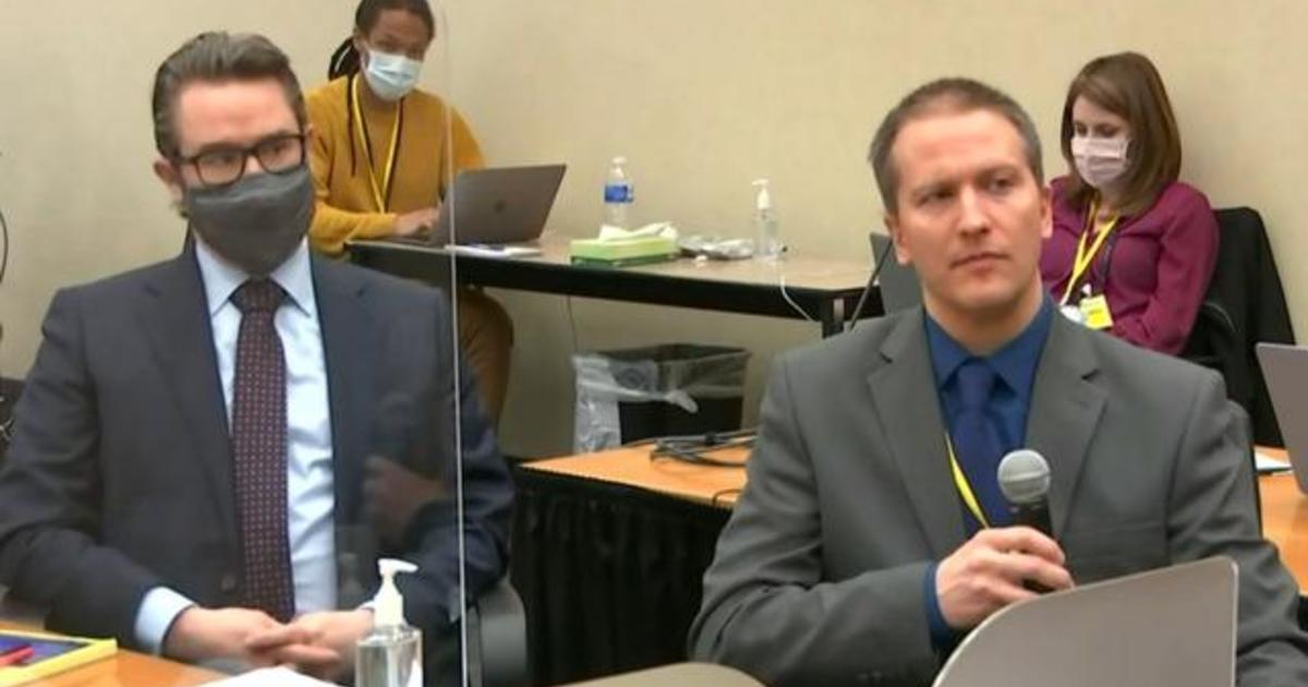 Former police officer Derek Chauvin speaks for the first
time in court 1