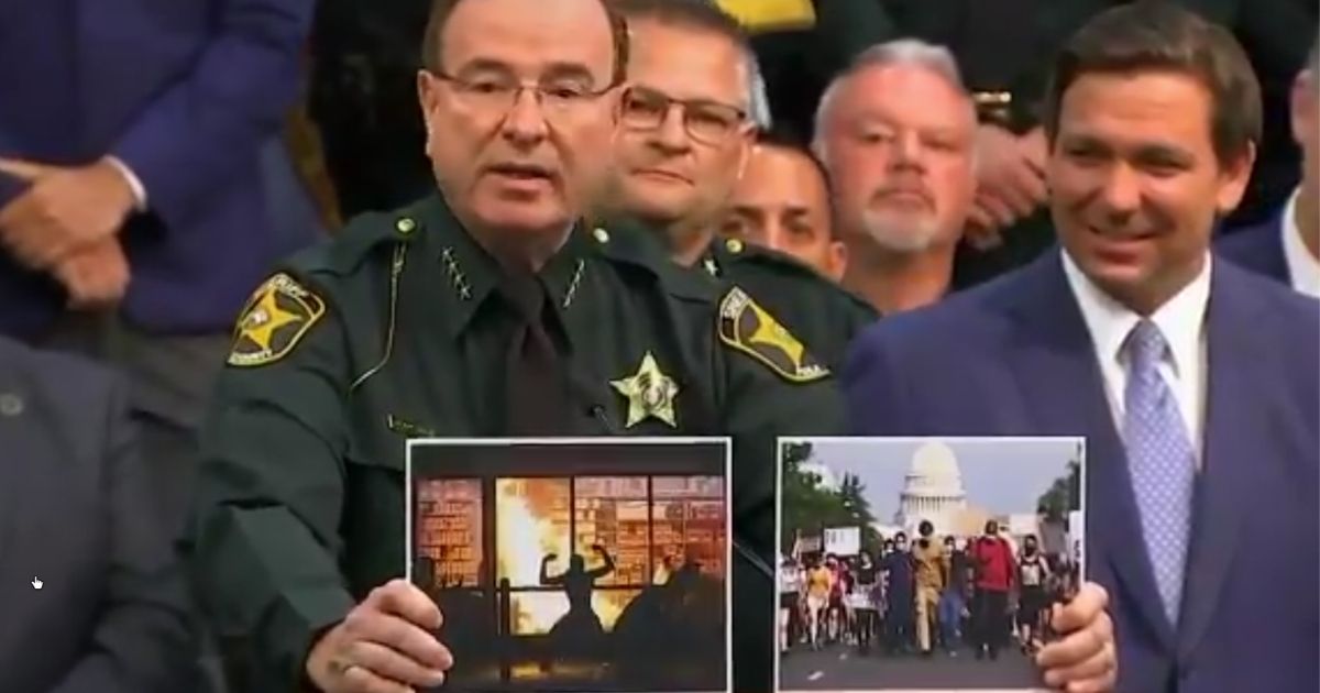 Watch: FL Sheriff Uses 2 Photos to Show Difference Between a
Peaceful Protest and a Riot 1
