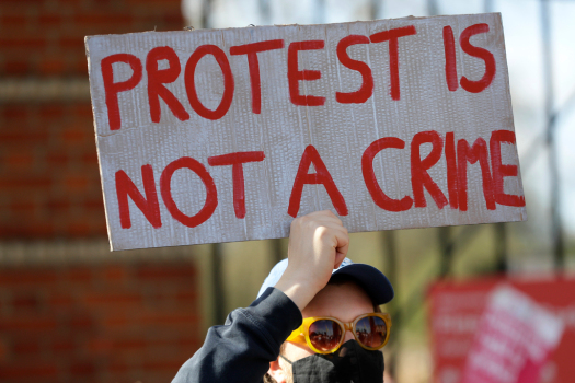Rallies planned across Britain against new protest
law 1