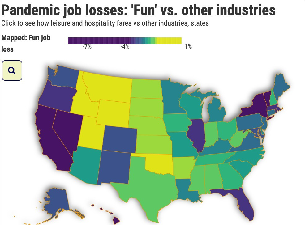 Survey says: Disneyland & Co. reopenings can’t fix
58% of California job cuts 1