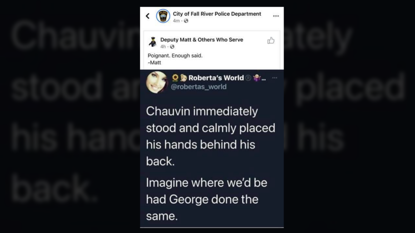 Fall River police department considers disciplinary action
after Facebook post criticizing George Floyd 1
