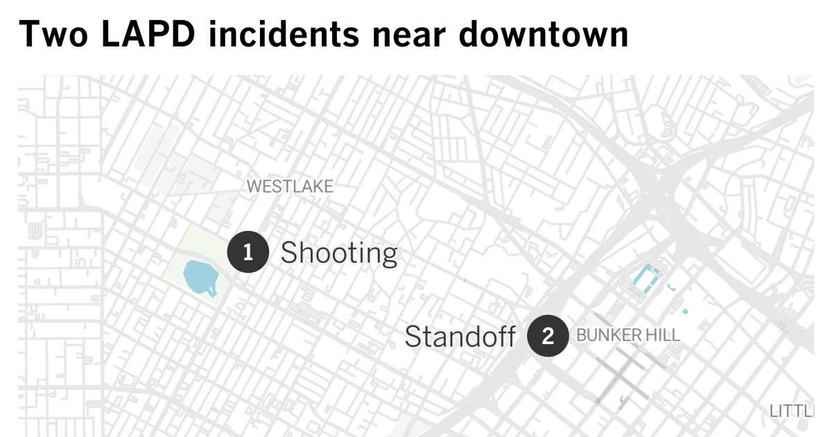 LAPD open fire during standoff with woman in MacArthur
Park 1