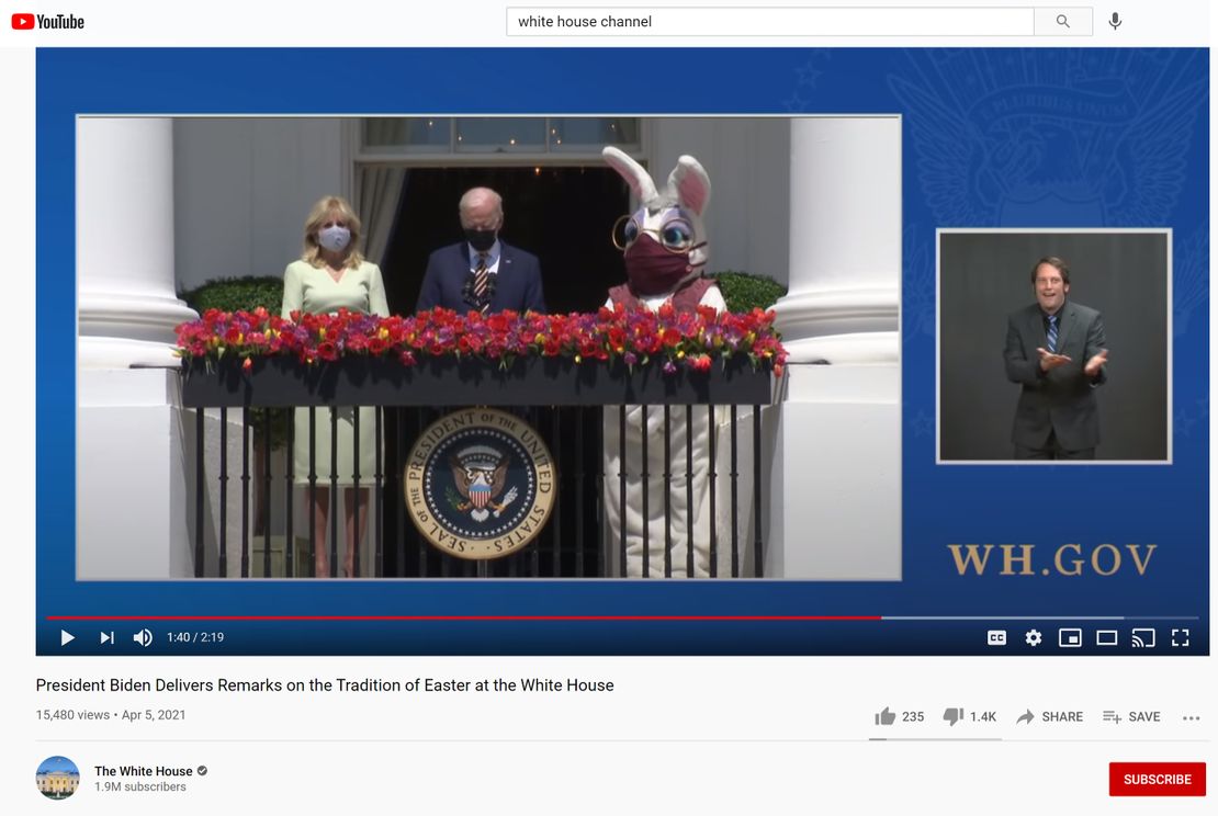 Beyond Parody: Biden's White House Easter Bunny Wears a Huge
COVID Mask 1