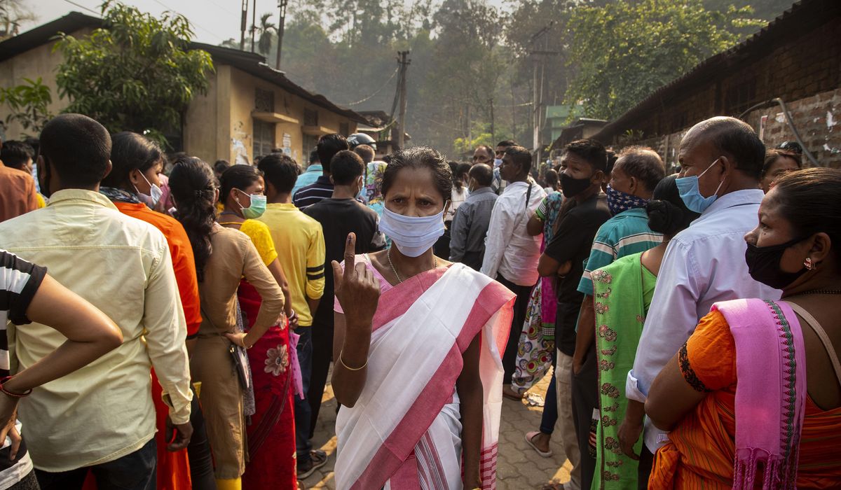 Indian states vote amid latest surge in coronavirus
cases 1