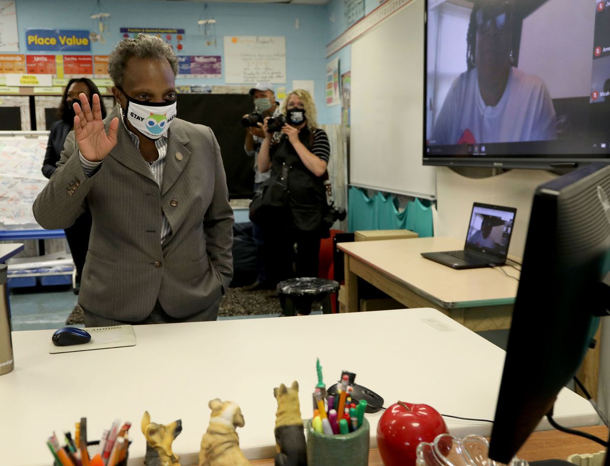 The Spin: Lightfoot vs. CTU over sending high schoolers back
to classrooms | Oak Park residents vote down ‘defund police’
referendum | Mayor Lightfoot to attend White Sox home
opener 1 The Spin: Lightfoot vs. CTU over sending high schoolers back
to classrooms | Oak Park residents vote down ‘defund police’
referendum | Mayor Lightfoot to attend White Sox home
opener 1